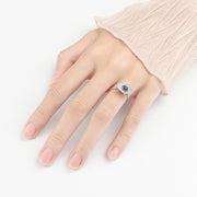 blue eye spinner ring 925 silver, view 3 - MRSLM