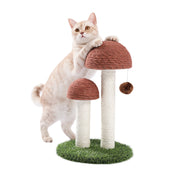 cat scratching post with natural sisal rope, view 2 - MRSLM
