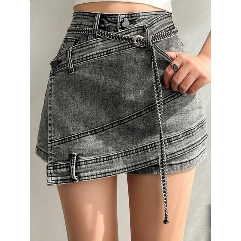 Saia jeans feminina