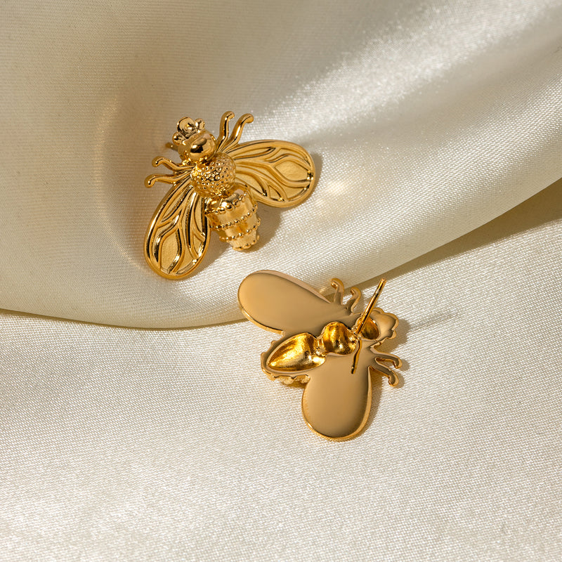 bee earrings, view 5 - MRSLM