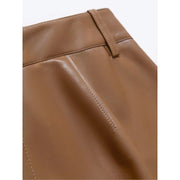 ankle-length pu leather pants, view 11 - MRSLM