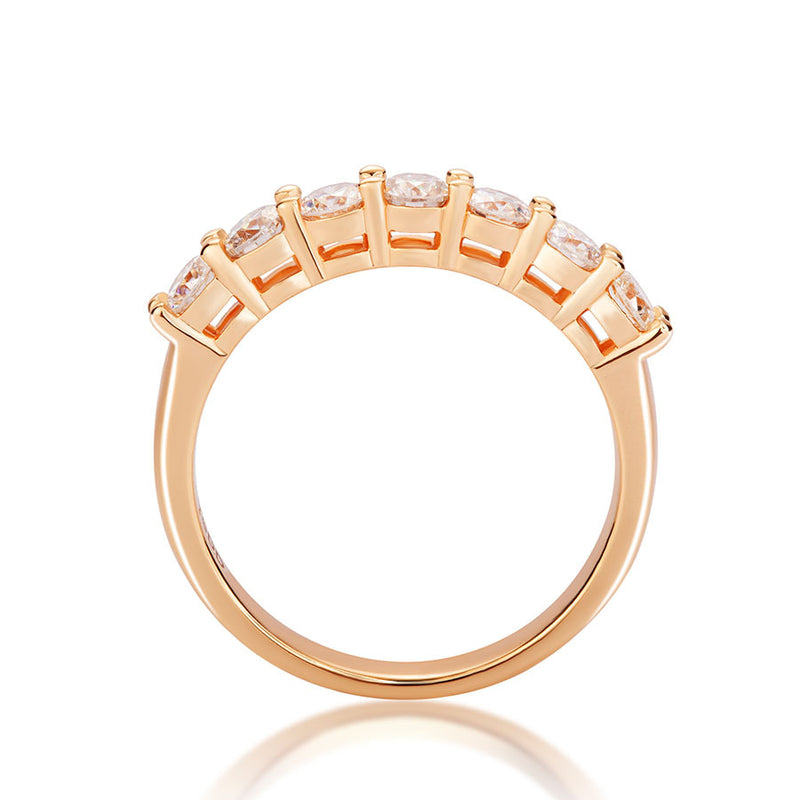 925 silver half row moissanite ring - MRSLM