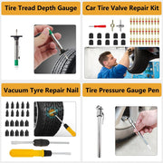 Car tire repair and emergency tool set, view 9 - MRSLM