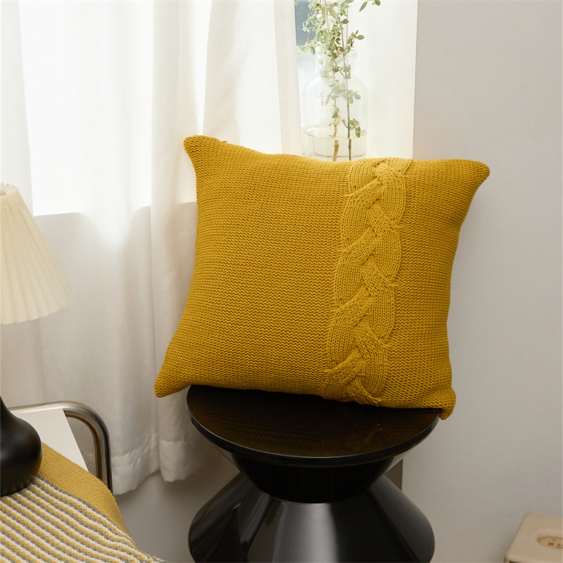nordic twist knitted pillow case, view 3 - MRSLM
