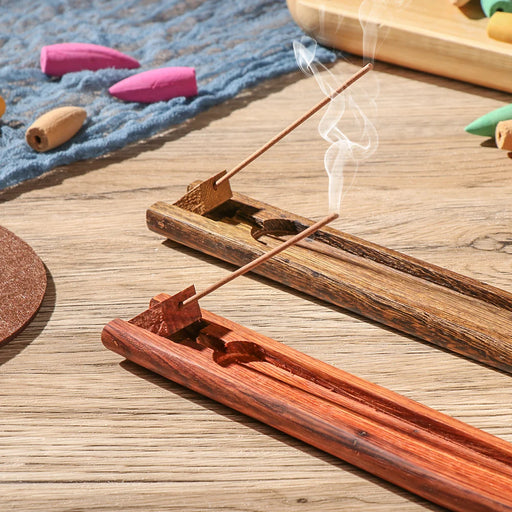 wooden bamboo incense holder - MRSLM