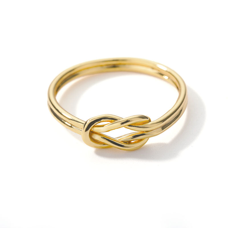 stainless steel gold twist ring, view 3 - MRSLM