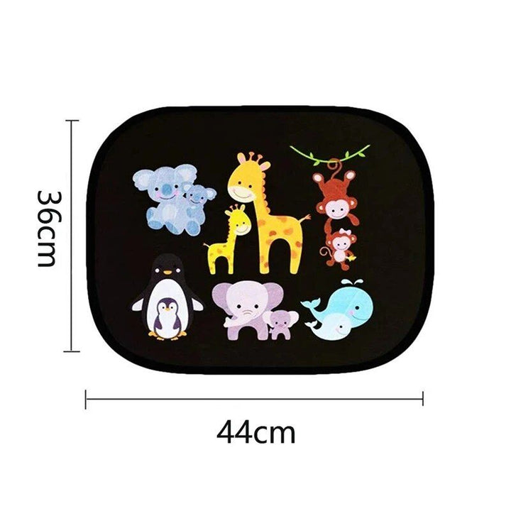 Cute Cartoon Car Sun Shade for Side Windows - UV Protection, Electrostatic Adsorption, 44x36cm