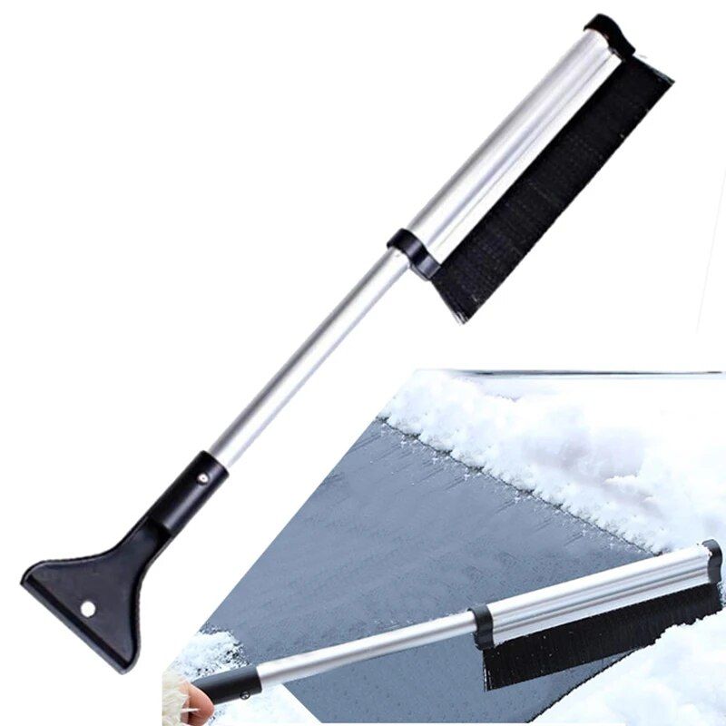 extendable car ice scraper with snow brush, view 4 - MRSLM