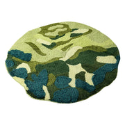 3d round green moss rug, view 5 - MRSLM