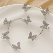 crystal butterfly clip earrings, view 3 - MRSLM