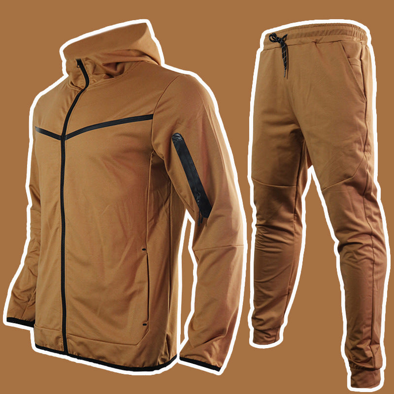 men's hooded sportswear top and trousers set, view 18 - MRSLM