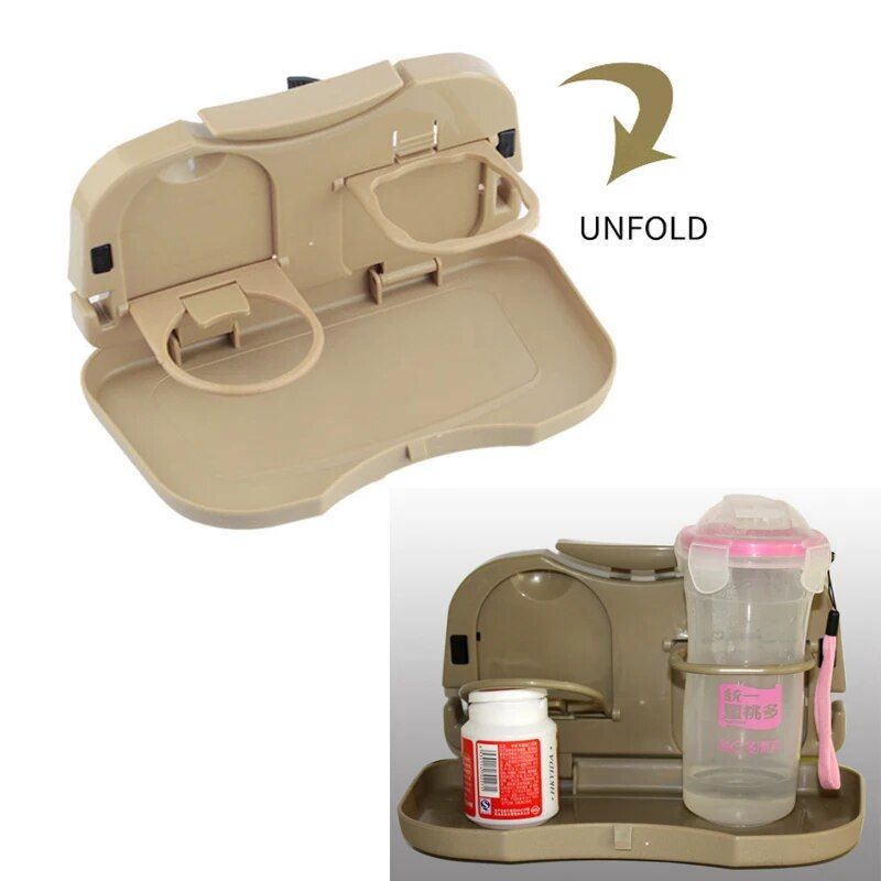 Universal Car Backseat Organizer with Foldable Food and Drink Tray
