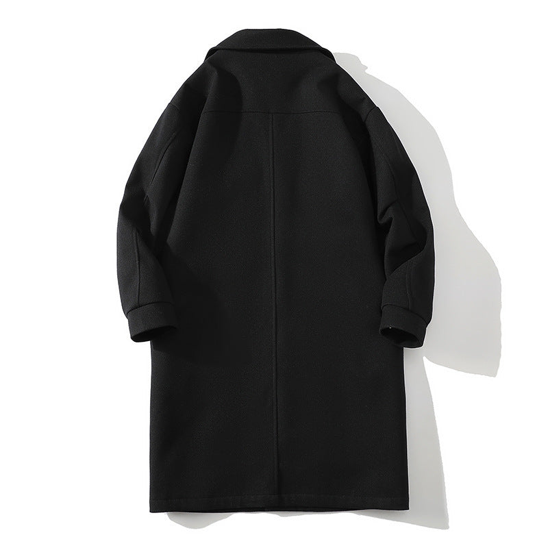 Neuer mittellanger Wollmantel im britischen Stil für Herren – ideal für den Winter