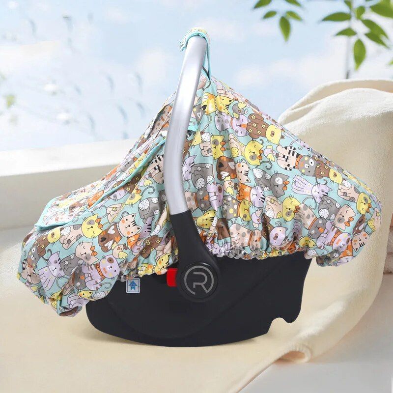 baby car seat cover with peep window, view 6 - MRSLM