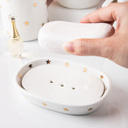 nordic gold inlay ceramic soap holder, view 11 - MRSLM
