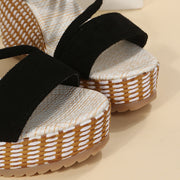 peep toe platform wedge sandals, view 8 - MRSLM