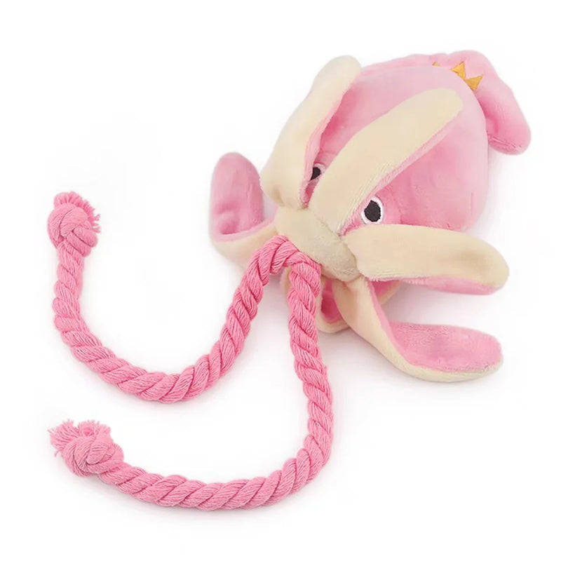 octopus plush rope dog toy, view 6 - MRSLM