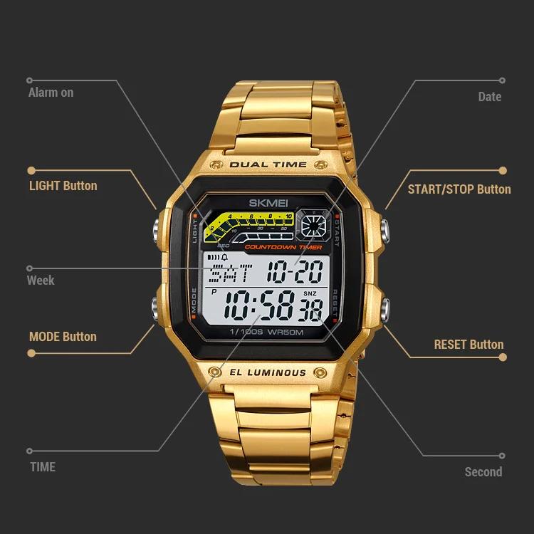Men's military digital sport watch, view 11 - MRSLM