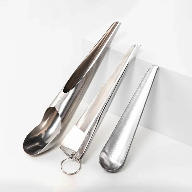 Colher de aço inoxidável para adicionar ração para pássaros