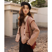 plaid wool blend short coat, view 3 - MRSLM