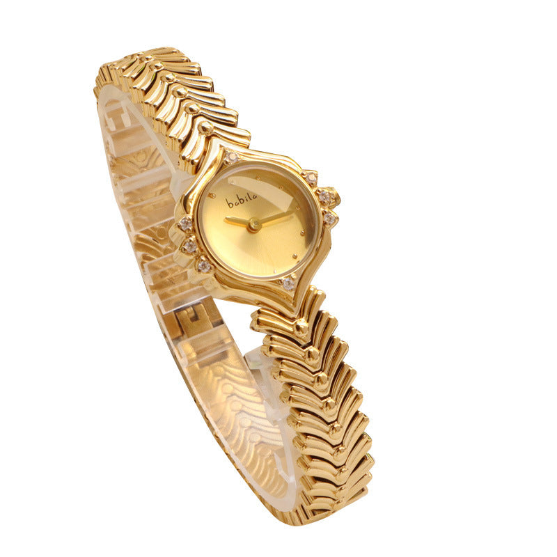 Women's bamboo chain quartz watch, view 5 - MRSLM