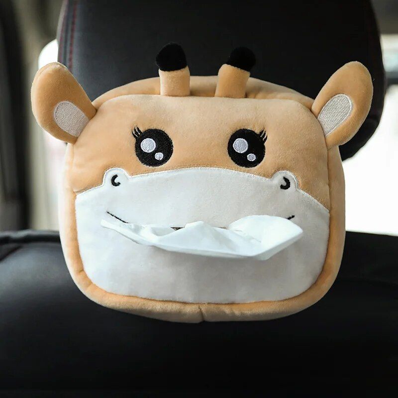 plush animal car tissue box cover, view 3 - MRSLM