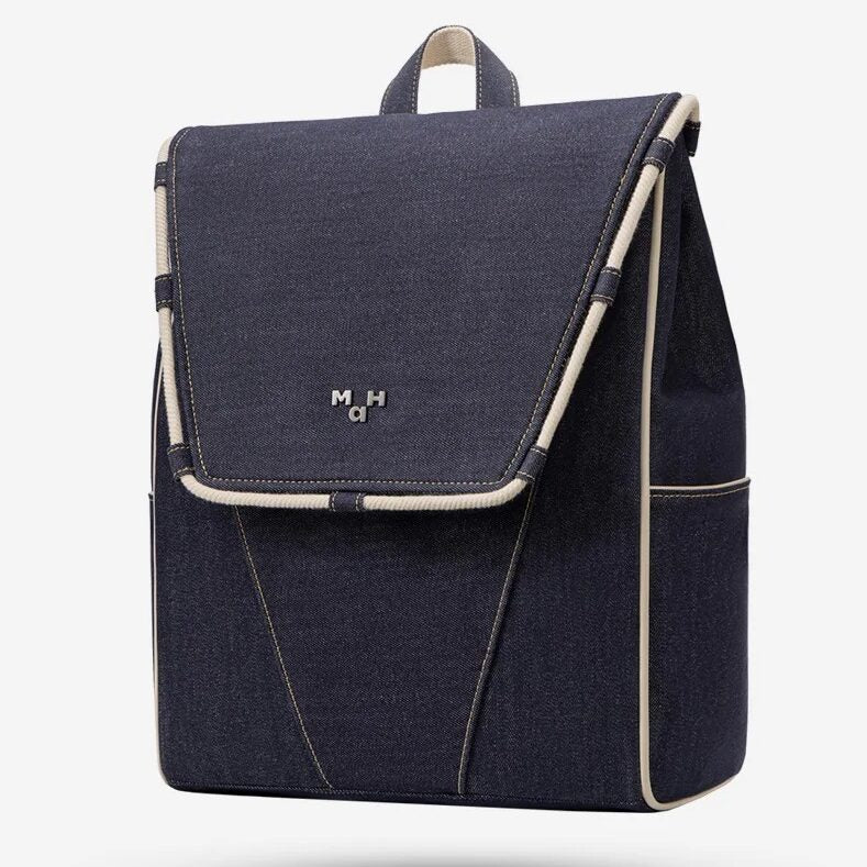 denim waterproof backpack, view 9 - MRSLM