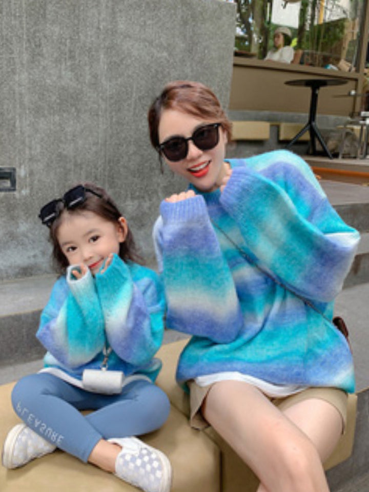 Parent-child Sweater High-end Western-style Sweater Coat