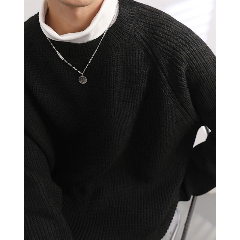 men's loose pullover sweater, view 4 - MRSLM
