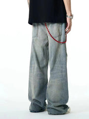 ripped wide leg jeans, view 6 - MRSLM