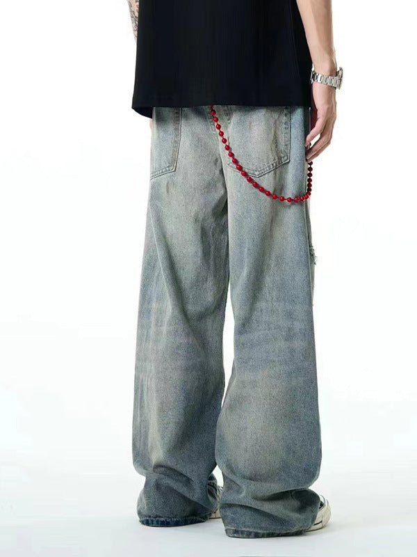 ripped wide leg jeans, view 6 - MRSLM