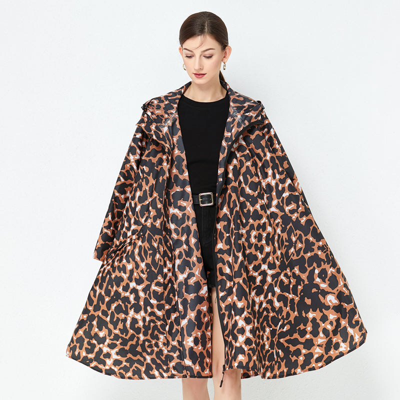 leopard print waterproof raincoat, view 5 - MRSLM
