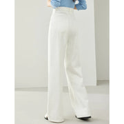 high waist white wide leg jeans, view 4 - MRSLM