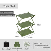 multi-level folding camping shelf, view 5 - MRSLM