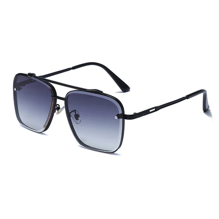 Klassische quadratische Vintage-Sonnenbrille – Luxuriöse UV400-Sonnenbrille mit Metallrahmen für Damen und Herren
