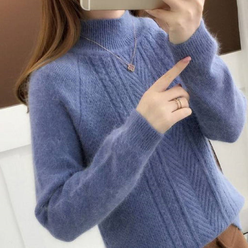 women's plush loose knit sweater, view 4 - MRSLM