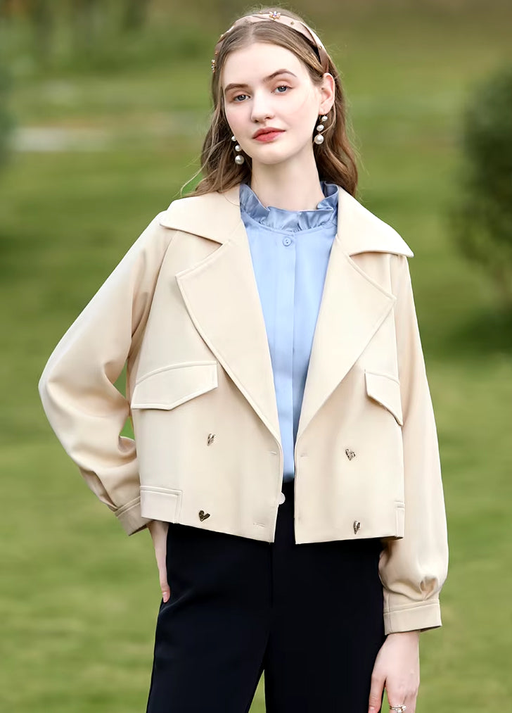 short double-breasted trench coat, view 6 - MRSLM