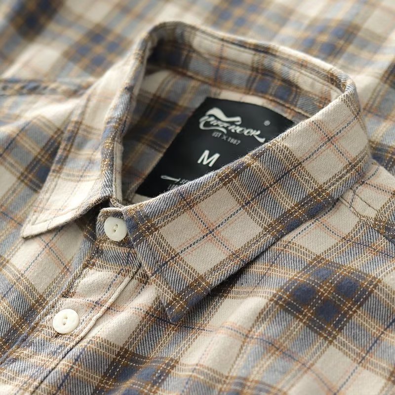 men's loose casual plaid shirt, view 3 - MRSLM