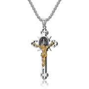 Saint Benedict medal cross necklace, view 2 - MRSLM