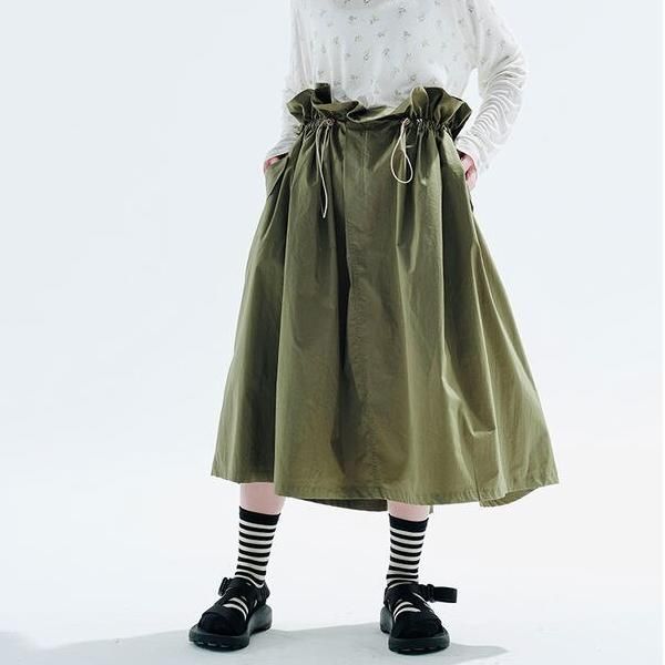 Women's Mid-Calf Pleated A-Line Work Dress Skirt