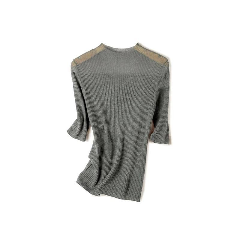 Elegantes Stricktop mit halben Ärmeln für Damen