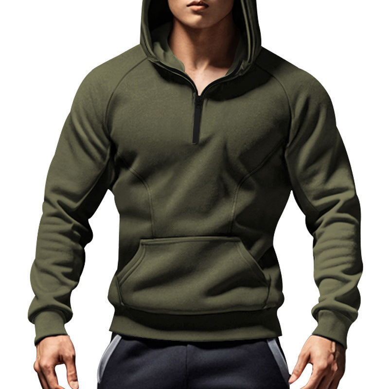 half zip fleece pullover sweater, view 4 - MRSLM