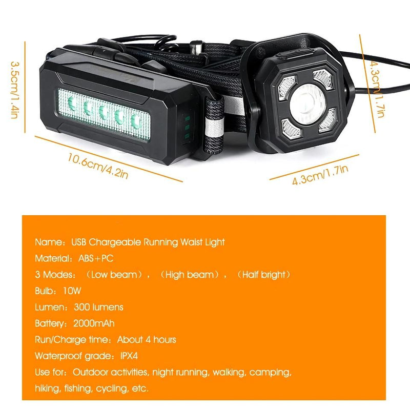 usb rechargeable night running light, view 7 - MRSLM