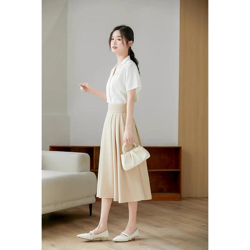 high-waisted pleated skirt with pockets, view 8 - MRSLM
