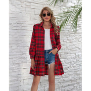 women's plaid shirt dress, view 3 - MRSLM