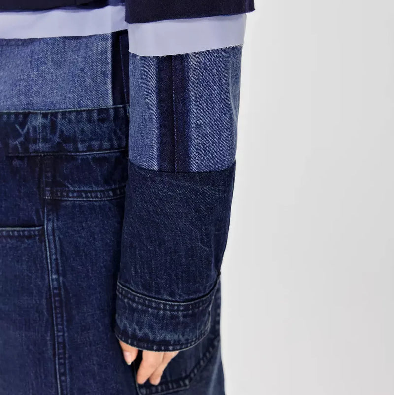 Patchwork-Jeans-Trenchcoat