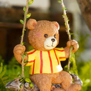 mother and child bear on swing ornament, view 6 - MRSLM