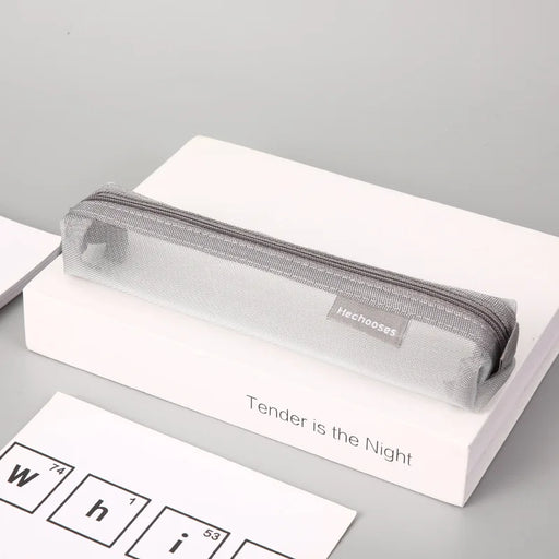 transparent mesh zipper cosmetic bag, view 4 - MRSLM