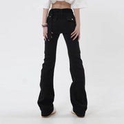 slim black flare pants, view 5 - MRSLM