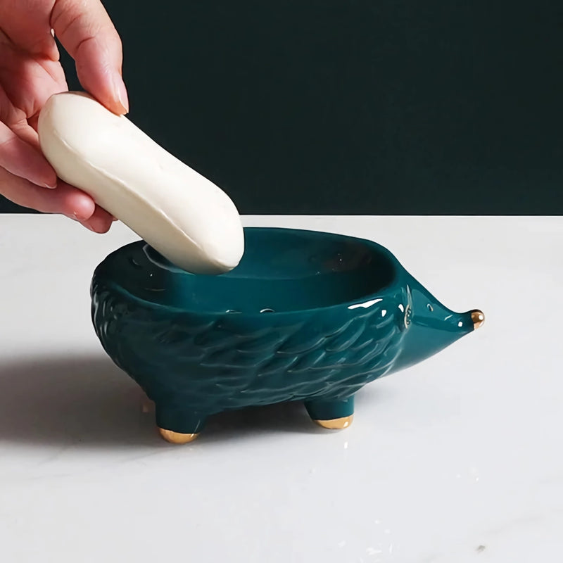 hedgehog ceramic soap dish, view 7 - MRSLM